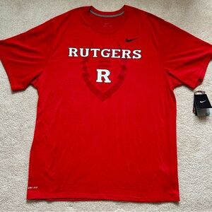 Nike Rutgers Dri-Fit Red T-Shirt - Men Size: XXL - NWT